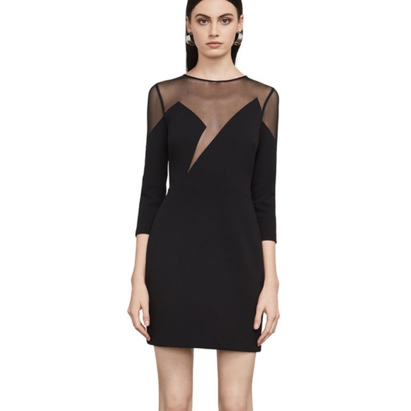 NWT BCBGMaxAzria Edesa Sheer-Neck Dress - Picture 2 of 3